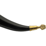 Pakistan Stallion Buffalo Horn Drinking Horn With Engraved Stallion Motif And Brass Accents For Horse Lovers by Pakistan