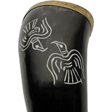 Odin's Raven Drinking Horn Handcrafted Brass Accented Buffalo Horn Vessel For Collectors And Fantasy Fans by Pakistan