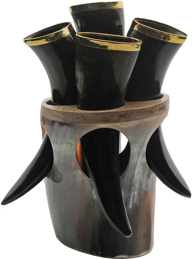 India Made Viking Horn Set w Stand 230990 by India Made