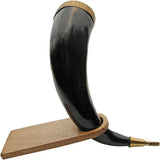 India Made Horn Stand Wood - 7.25 Inch Overall Length For Most Horns, Boxed For Shipping by India Made