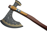Rite Edge Two-Handed Viking Axe - 40 Inch Overall With Black Finish Stainless Head And Leather Sheath by Rite Edge