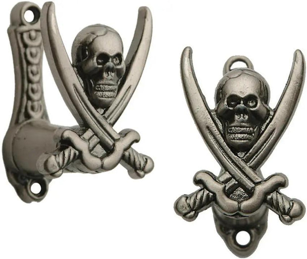 Sword Hanger Set Nickel Finish Adjustable Spacing Two Piece By Pakistan Pirate For Collectors And Display Enthusiasts by Pakistan