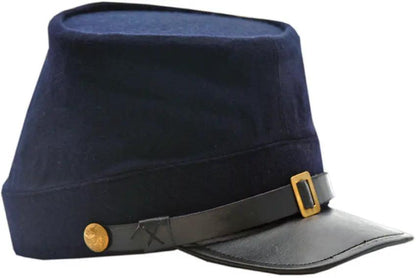 Authentic Union Blue Kepi Replica for Collectors and Reenactors with Blue Felt Leatherette Trim Size Large by Pakistan