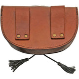 Rite Edge Medieval Belt Bag - Brown Black Leather With Belt Loop And Tassels, 8.25x5.5x2 Inches by Rite Edge