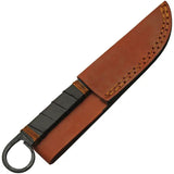 Rite Edge Ball Nose Drop Point HS-4443 - Hammered Stainless Blade With Black Leather Wrapped Handle And Leather Sheath by Rite Edge