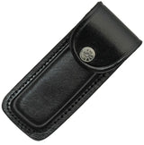Sheaths Folding Knife Sheath Black Leather Fits Up To 5 Inch Closed Folding Knife by Sheaths