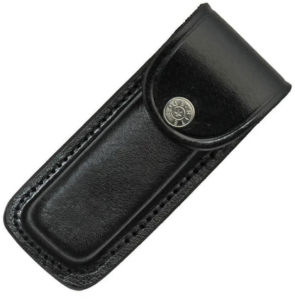 Sheaths Folding Knife Sheath Black Leather Fits Up To 5 Inch Closed Folding Knife by Sheaths