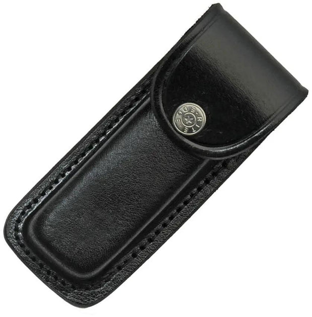 Sheaths Folding Knife Sheath Black Leather Fits Up To 5 Inch Closed Folding Knife by Sheaths