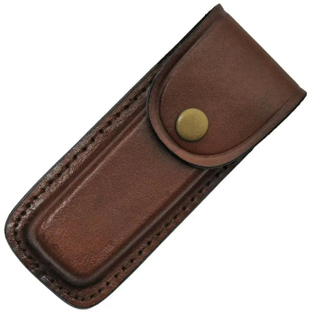 Sheaths Folding Knife Sheath - Brown Leather Construction Fits 5 Inch Folding Knife by Sheaths