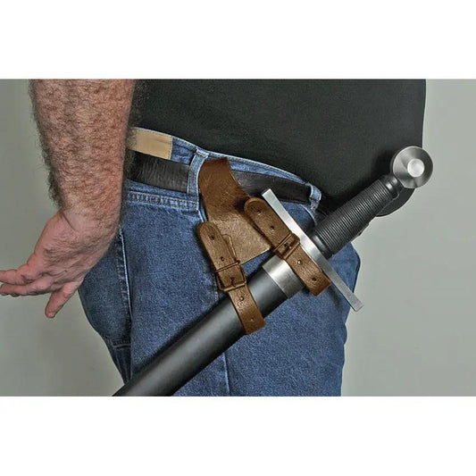 Sheaths Frog 5in Brown Leather Sheath - Adjustable Belt Loops And Durable Leather Construction by Sheaths