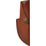 Rite Edge Curved Stag Skinner DH-8029 - Satin Stainless Curved Blade, Natural Bone Handle, Full Tang, Belt Sheath by Rite Edge