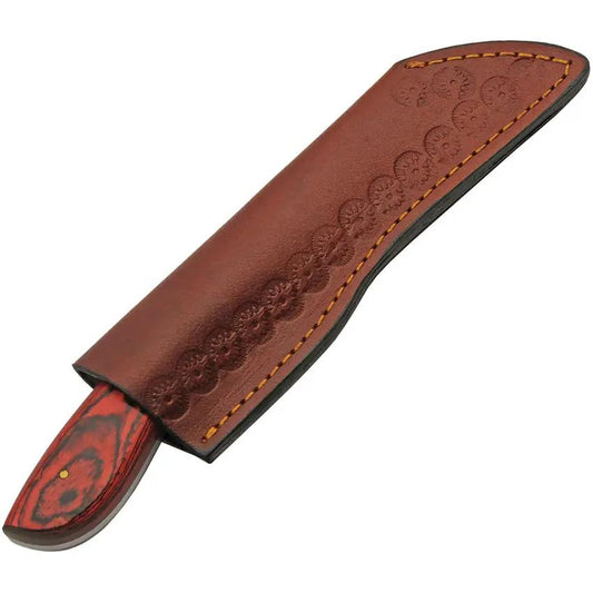Rite Edge Redtail Stag Hunter DH-8034 - Satin Finish Stainless Blade Red Pakkawood Handle Full Tang by Rite Edge