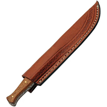 Pakistan Premium Filework Dagger 8.5in Satin Blade Full Tang Wood Handle Brown Leather Belt Sheath for Collectors by Pakistan