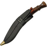 Premium Pakistan Gurkha Service Kukri 16.5 Inch Satin Blade With Olive Wood Handle Leather Scabbard Outdoor Enthusiasts by Pakistan