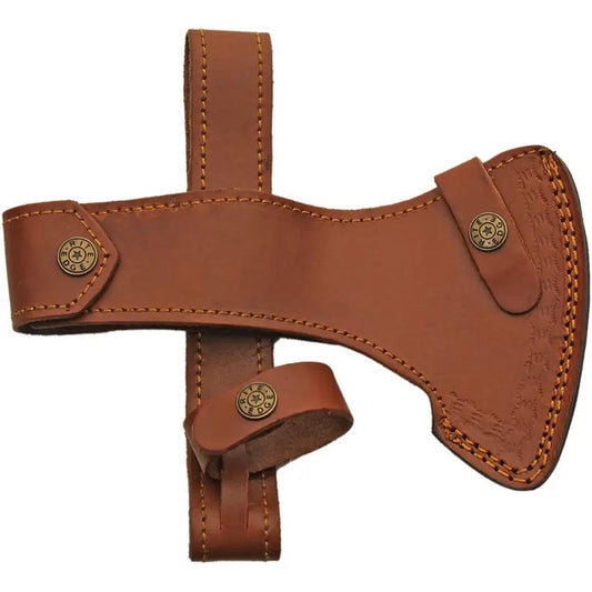 Lucky Love Pro 16in Stainless Axe With Spike End Celtic Design Burnt Ash Handle Leather Sheath For Outdoor Enthusiasts by Pakistan