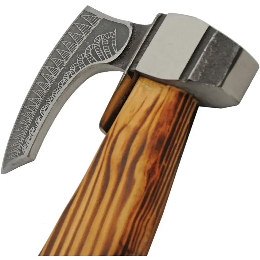 Broadaxe Pakistan Raven Feather With Stainless Head And Burnt Ash Handle Leather Belt Sheath For Outdoor Survival by Pakistan