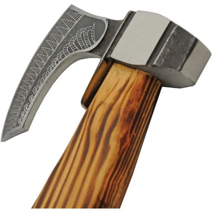 Broadaxe Pakistan Raven Feather With Stainless Head And Burnt Ash Handle Leather Belt Sheath For Outdoor Survival by Pakistan