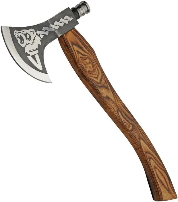Grizzly Hammer Axe 18 Inch Stainless Head With Five And A Half Inch Cutting Edge Burnt Ash Handle For Campers by Pakistan