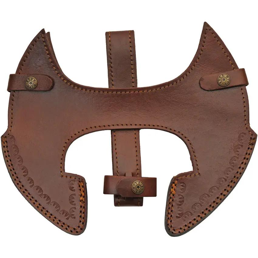 Pakistan Celtic Battle Axe Stainless 11 Inch Head 9 Inch Cutting Edge Burnt Ash Wood Handle Leather Sheath Outdoor Ready by Pakistan