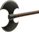 India Made Double Blade Battle Axe - 30 Inch Overall Brown Wood Handle 12 Inch Forged Look Stainless Head by India Made