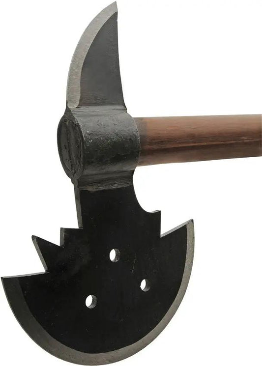 India Made Medieval Warrior Axe - 30 Inch Overall, Brown Wood Handle, 11 Inch Forged Stainless Head With 7 Inch Cutter by India Made