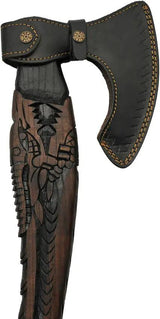 Rite Edge Ragnarok Bearded Axe - Dragon Carved Ash Handle With Forged Head For Durable Outdoor Cutting by Rite Edge