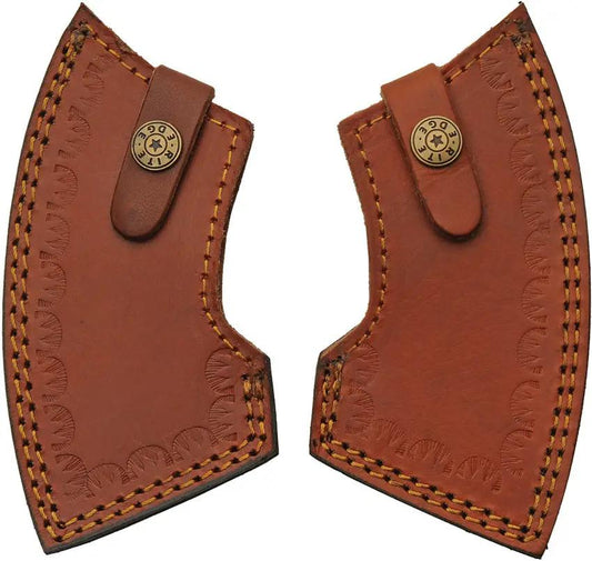 Rite Edge Double Grooved Axe 882479 - Stainless Head, Burnt Ash Handle, Leather Sheath by Rite Edge
