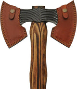 Rite Edge Double Grooved Axe 882479 - Stainless Head, Burnt Ash Handle, Leather Sheath by Rite Edge