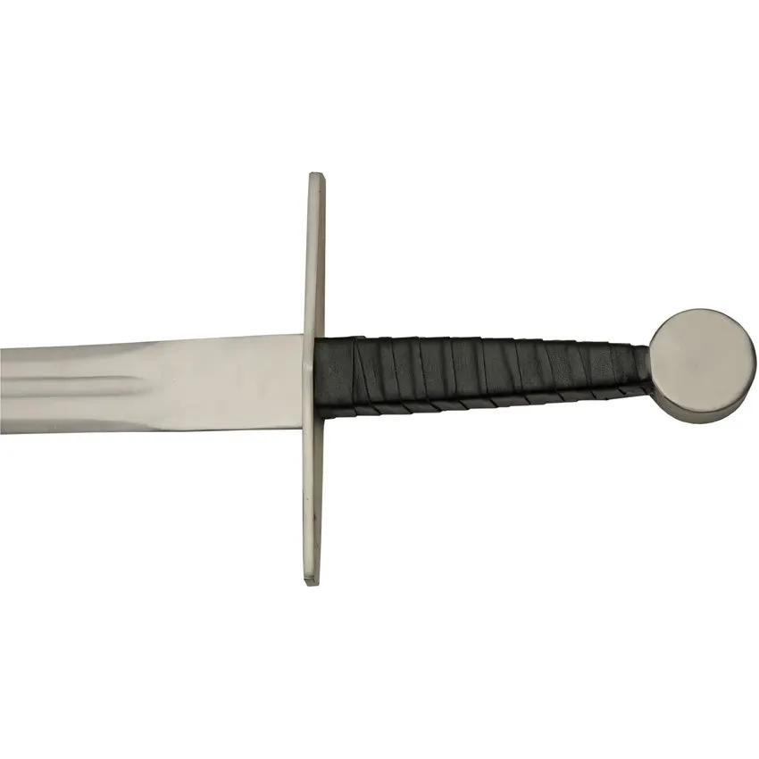 Pakistan Plain Guard Medieval Sword Satin Blade 40in With Leather Wrapped Handle Belt Sheath 901142LBS Elite Collectors by Pakistan
