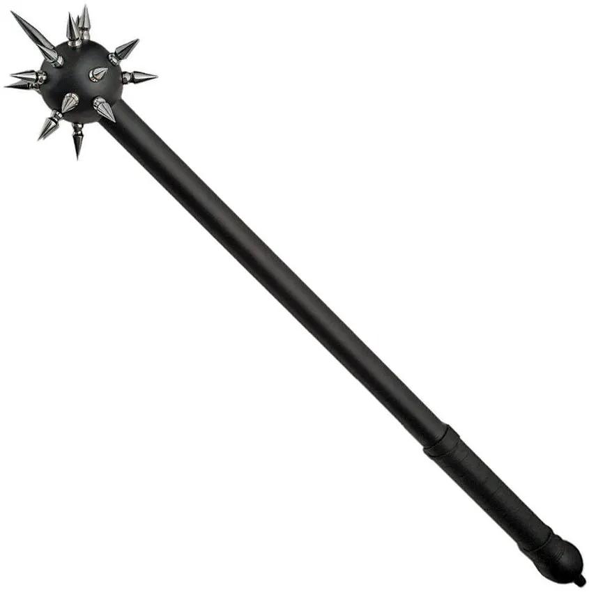 Pakistan Black Mace Ball Spike 34.75 Inch With Black Stainless Shaft And Leather Wrapped Handle For Collectors by Pakistan