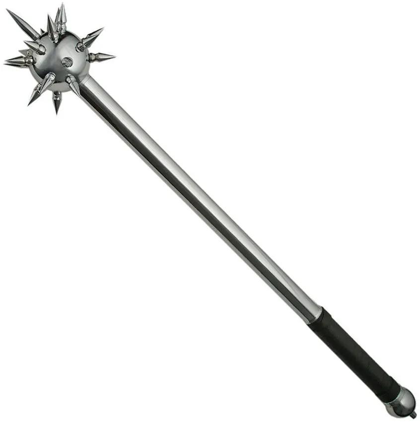 Pakistan Silver Mace Ball Spike 34.75in Stainless Shaft Faux Leather Handle 4in Aluminum Spikes Boxed for Collectors by Pakistan