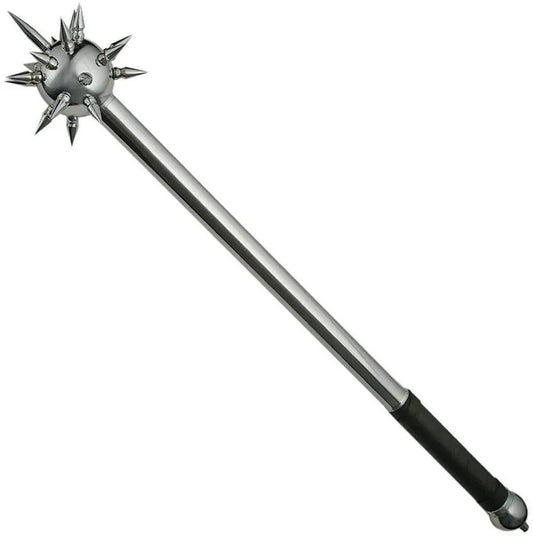 Pakistan Silver Mace Ball Spike 34.75in Stainless Shaft Faux Leather Handle 4in Aluminum Spikes Boxed for Collectors by Pakistan