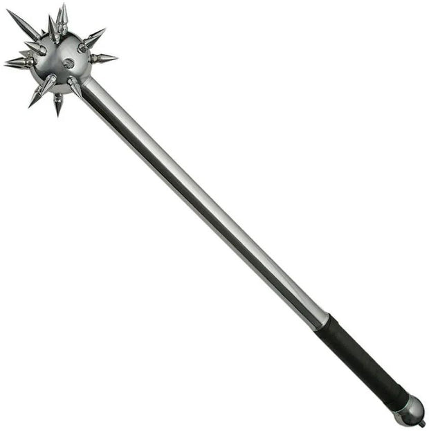 Pakistan Silver Mace Ball Spike 34.75in Stainless Shaft Faux Leather Handle 4in Aluminum Spikes Boxed for Collectors by Pakistan