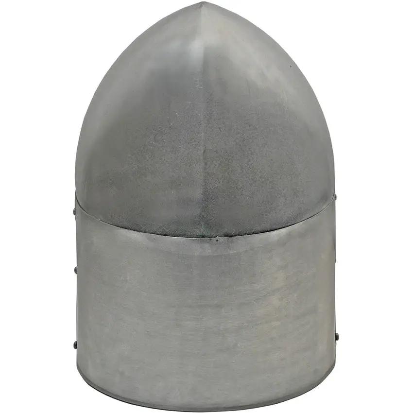 Decorative Crusader Helmet Carbon Steel With Leather Liner Brass Outer Detailing Display Stand For Collectors by Pakistan