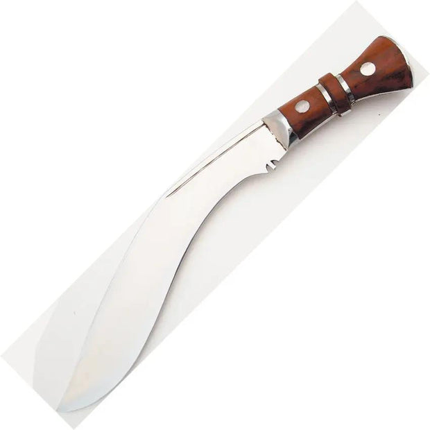 Pakistan Kukri Knife 18.75in Stainless Blade Wood Handle Steel Bolsters Rugged Belt Sheath For Outdoorsmen by Pakistan