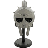 Centurion Collectibles Gladiator Display Helmet - Silver Finish With Wooden Stand, Carbon Steel Construction by India Made