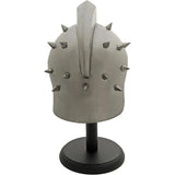 Centurion Collectibles Gladiator Display Helmet - Silver Finish With Wooden Stand, Carbon Steel Construction by India Made