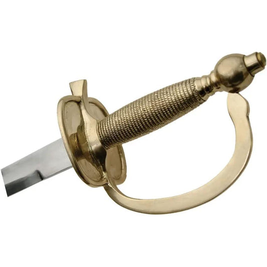 India Made Brass Handle Sword - Satin Finish Stainless Blade With Metal Scabbard by India Made