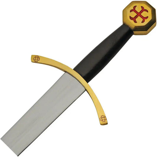 Pakistan Knight Of Templar Sword 38in Overall 30in Satin Blade With Brass Guard Leather Wrapped Handle For Collectors by Pakistan