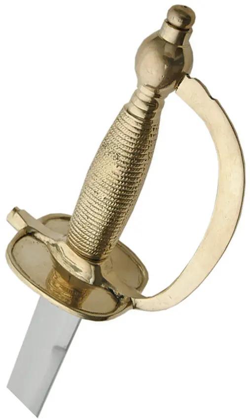 India Made 1840 NCO Sword - Stainless 31-Inch Blade, Brass Wire-Wrapped Grip, Brass Tsuba and Leather Scabbard by India Made