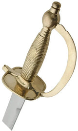 India Made 1840 NCO Sword - Stainless 31-Inch Blade, Brass Wire-Wrapped Grip, Brass Tsuba and Leather Scabbard by India Made