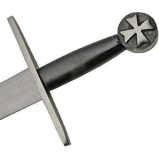 India Made Cross Guard Sword With Belt - 30 Inch Carbon Steel Blade, Leather Wrapped Handle by India Made