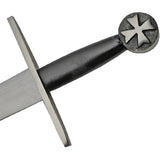 India Made Cross Guard Sword With Belt - 30 Inch Carbon Steel Blade, Leather Wrapped Handle by India Made