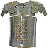 India Made Brass Trim Lorica Segmenta Armor - Full Size Roman Armor Replica With 18 Gauge Steel And Leather Straps by India Made