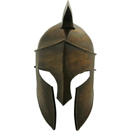 India Made Gold Gladiator Helmet - Brass Finish 18 Gauge Steel With Adjustable Leather Liner by India Made