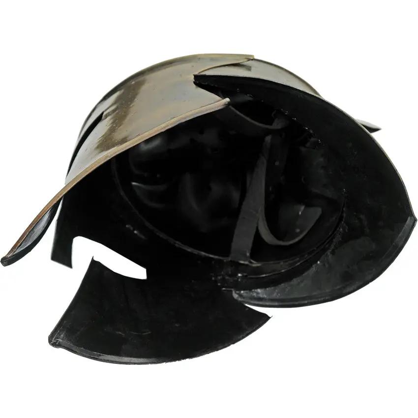 India Made Gold Gladiator Helmet - Brass Finish 18 Gauge Steel With Adjustable Leather Liner by India Made