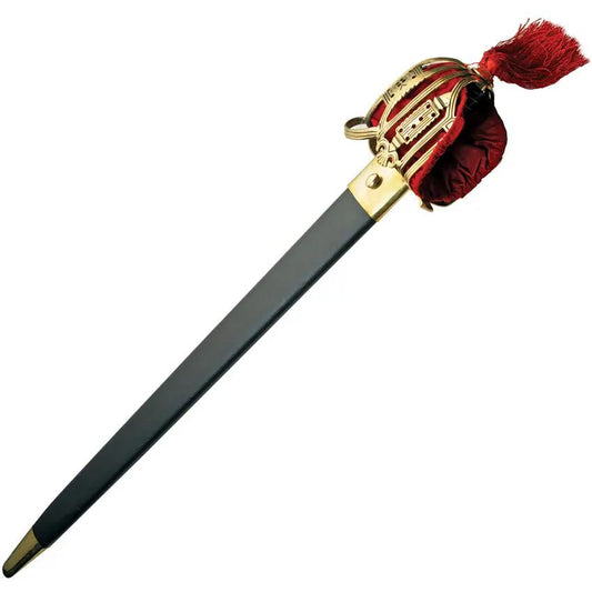 India Made Scottish Sword - 36 Inch Stainless Blade With Brass Hilt And Leather Scabbard by India Made