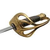 India Made French Style Officer Sword - Stainless 32 Inch Blade Leather Wrapped Handle Brass Guard by India Made