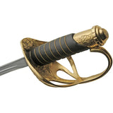 India Made French Style Officer Sword - Stainless 32 Inch Blade Leather Wrapped Handle Brass Guard by India Made