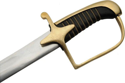 India Made French Style Napoleon Sword - Satin Stainless Blade, Brass Guard, Metal Scabbard by India Made